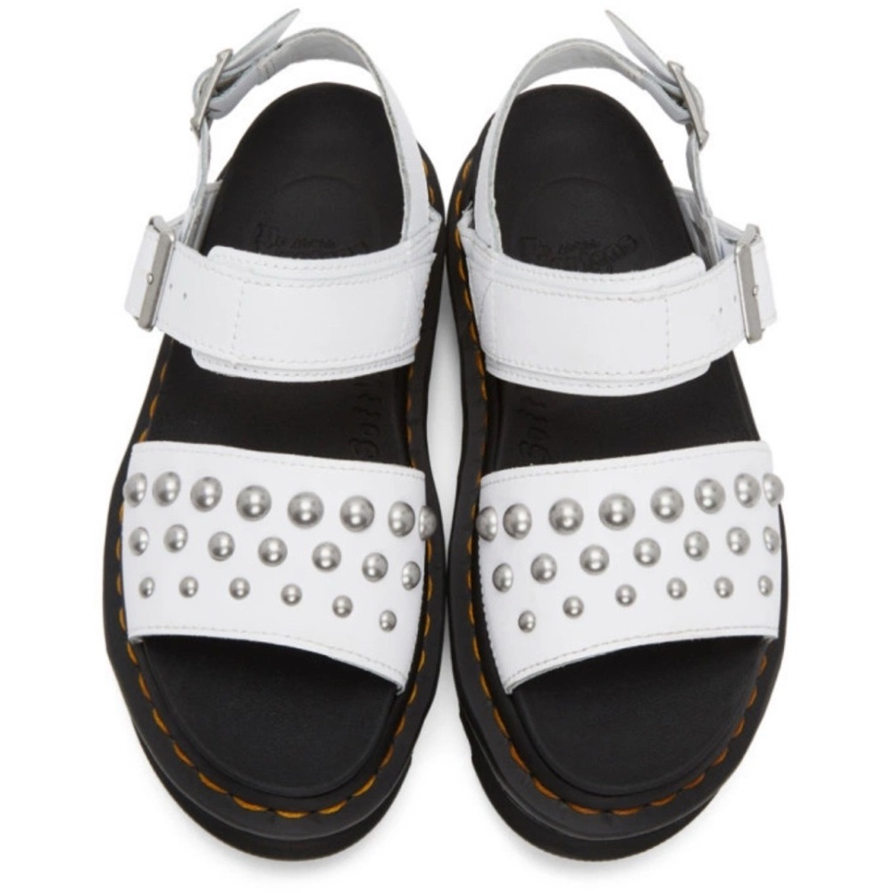 Dr. Martens Voss White Silver Studded Sandals